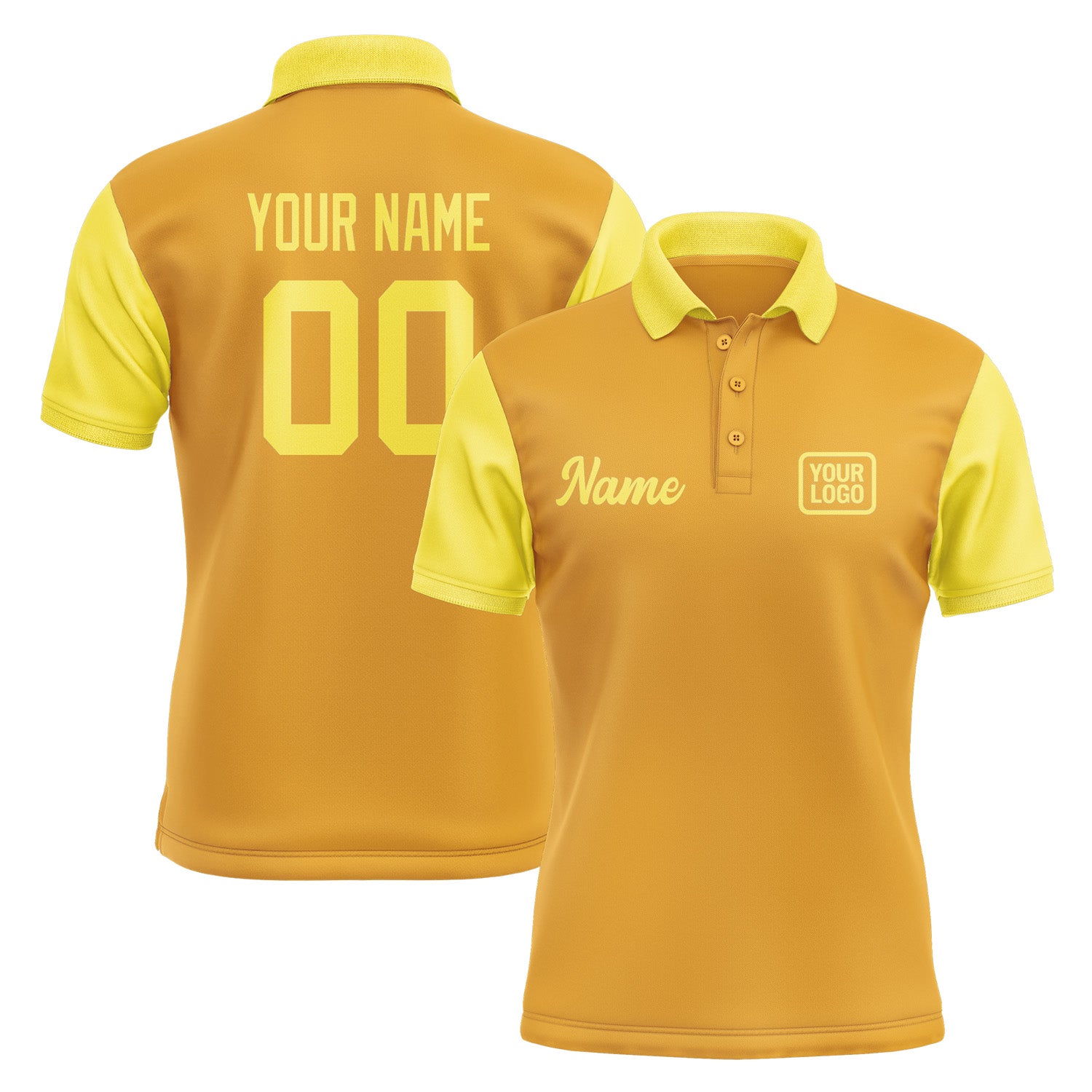 Custom Yellow Light Yellow Short-Sleeve Polo Shirt PO192626B126