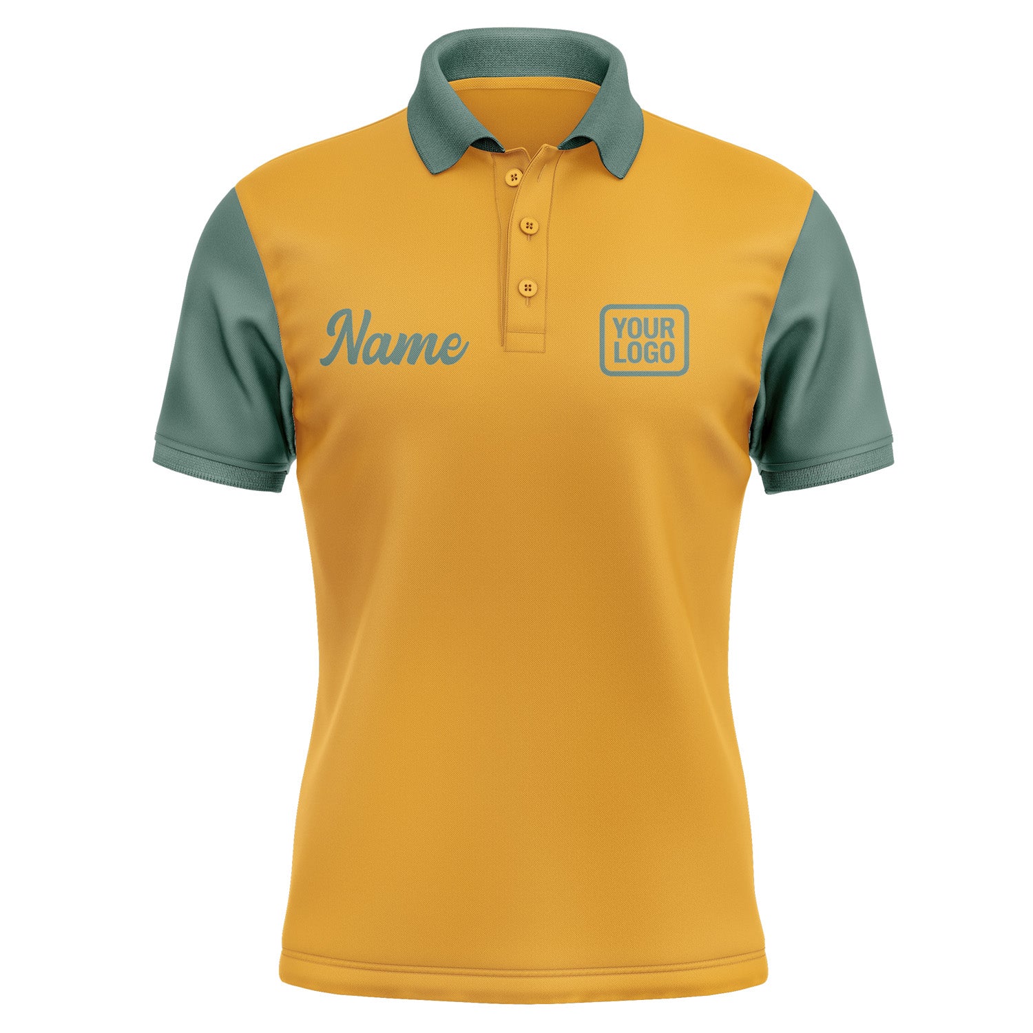 Custom Yellow Blue Green Short-Sleeve Polo Shirt PO192727B127