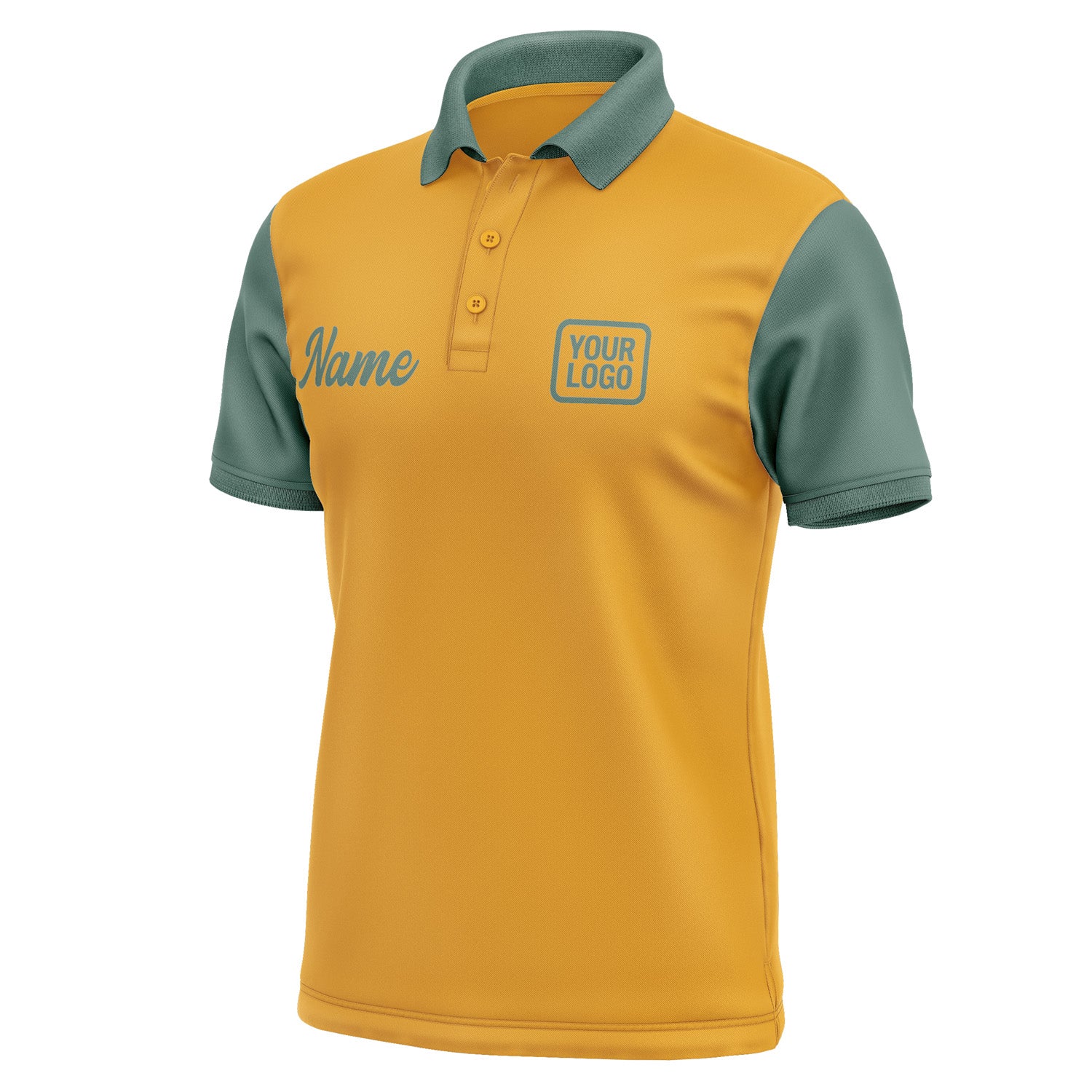 Custom Yellow Blue Green Short-Sleeve Polo Shirt PO192727B127