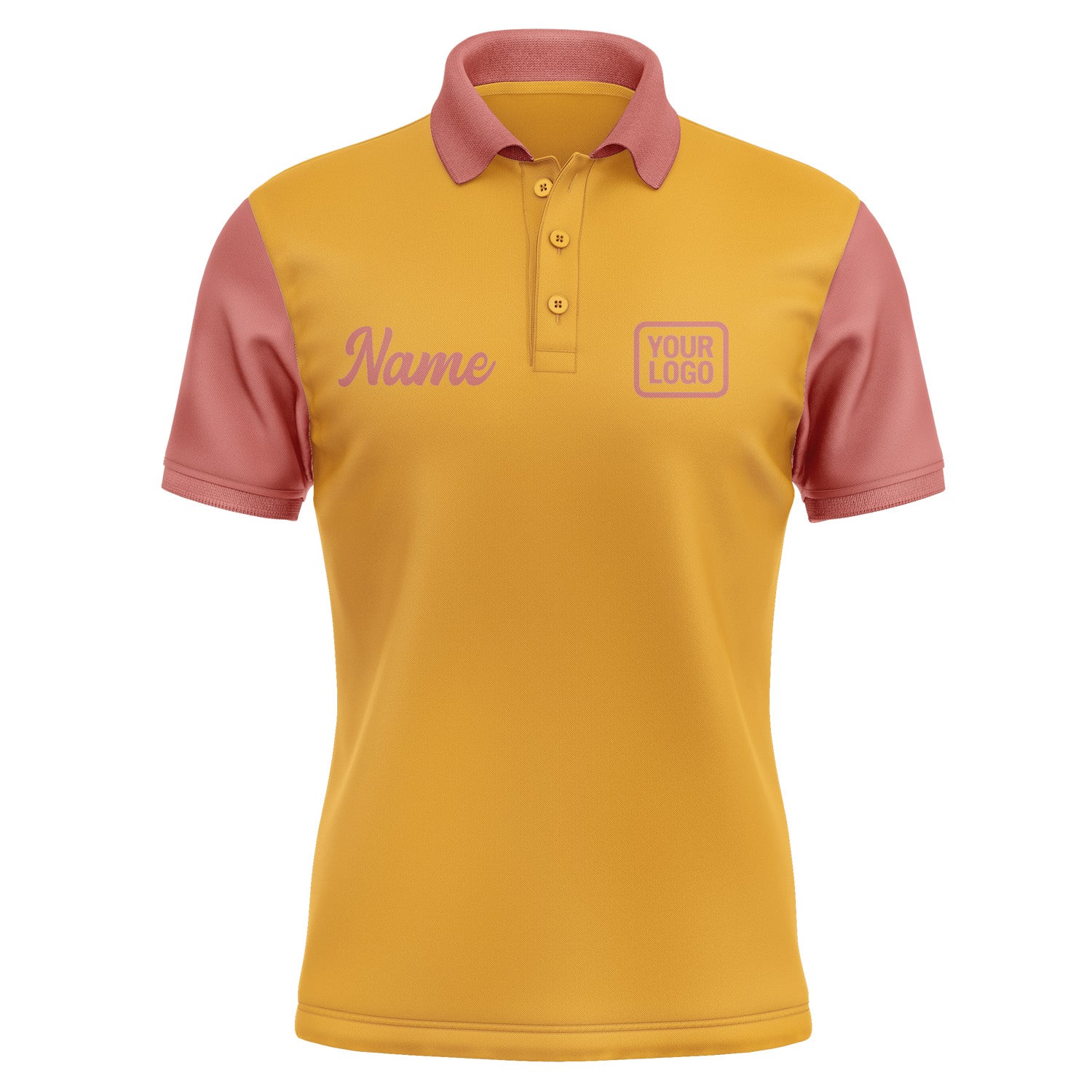 Custom Yellow Copper Rose Short-Sleeve Polo Shirt PO192929B129