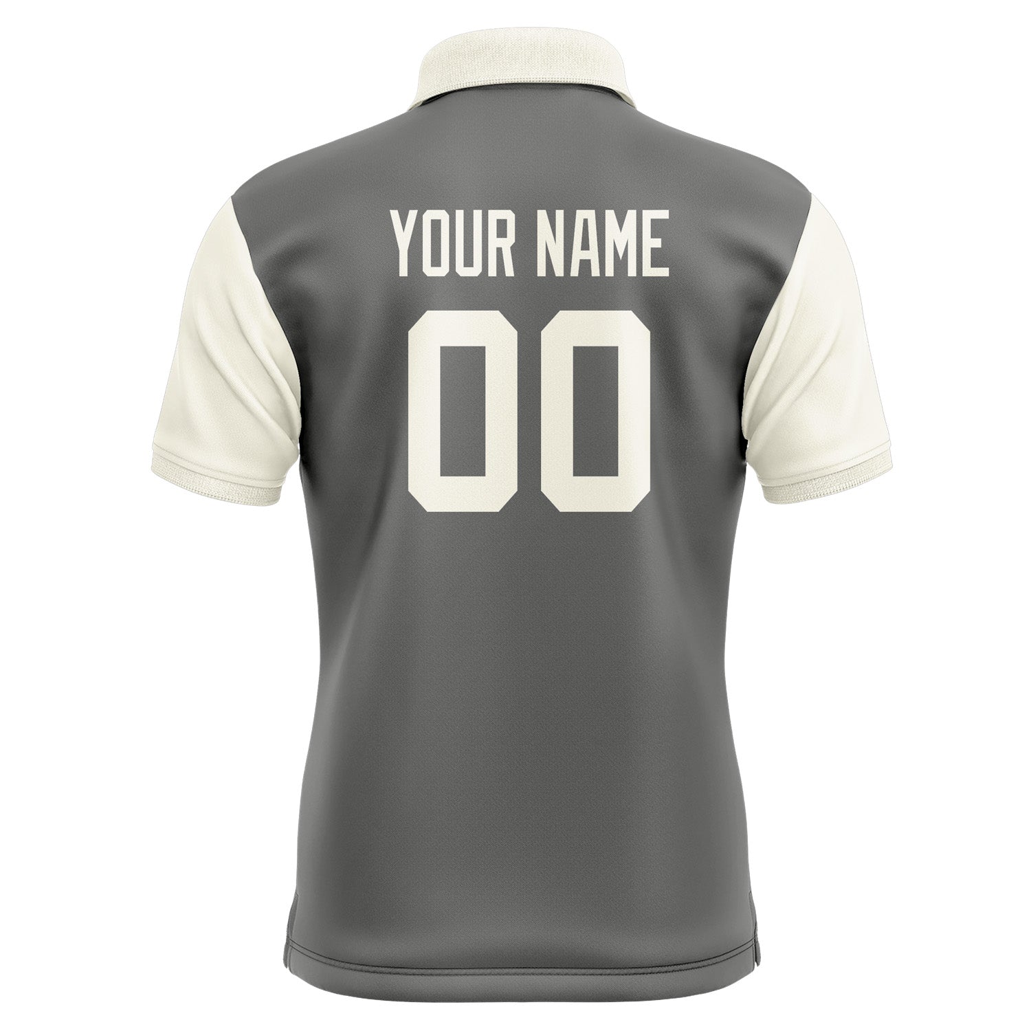 Custom Dark Grey Cream Short-Sleeve Polo Shirt PO200303B103