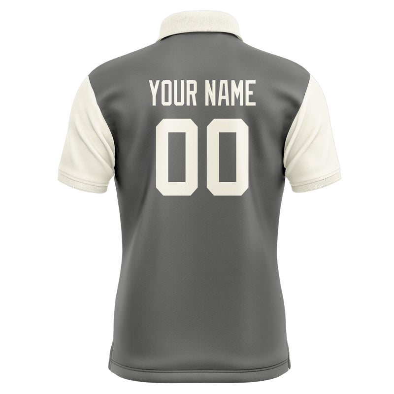 Custom Dark Grey Cream Short-Sleeve Polo Shirt PO200303B103