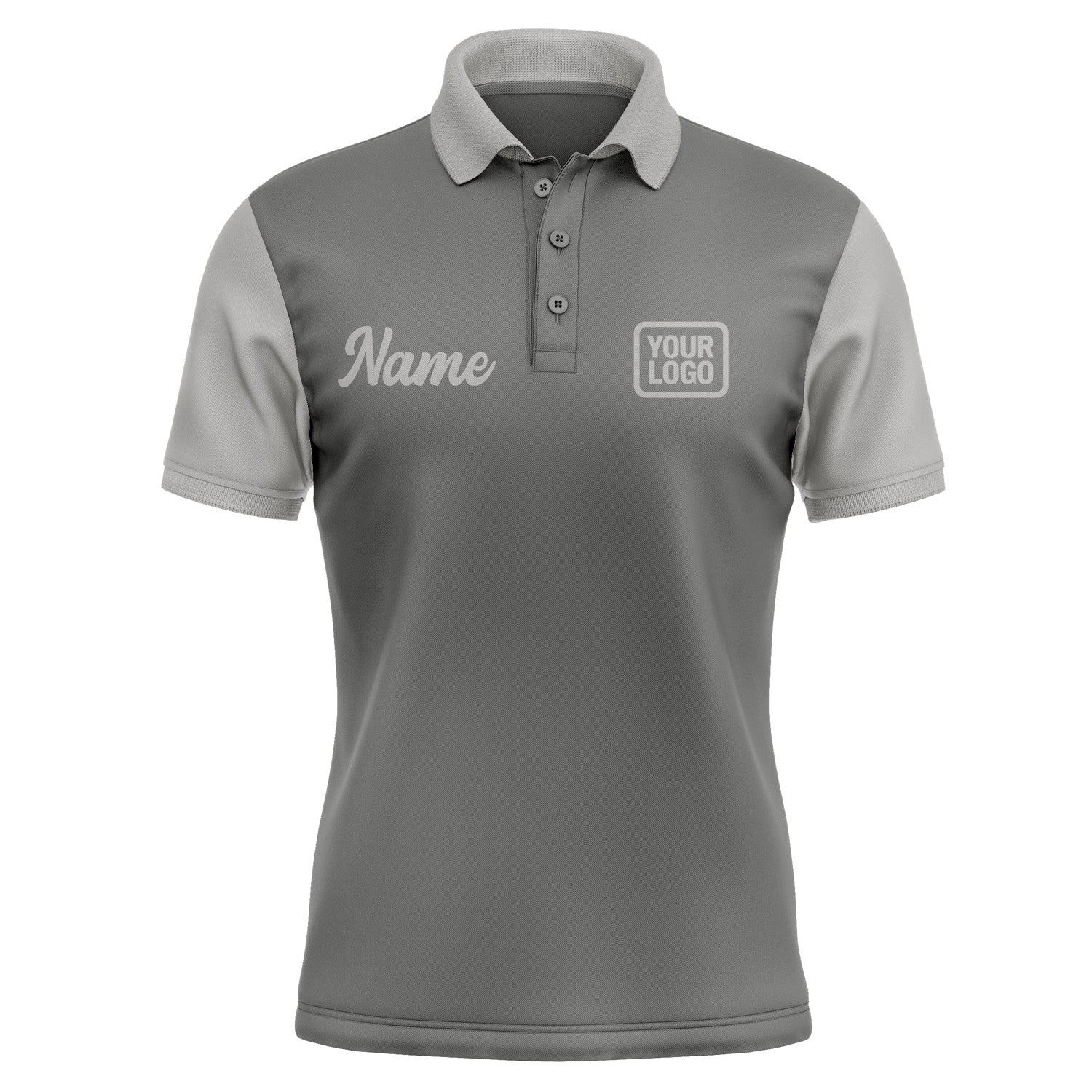 Custom Dark Grey Gray Short-Sleeve Polo Shirt PO200404B104