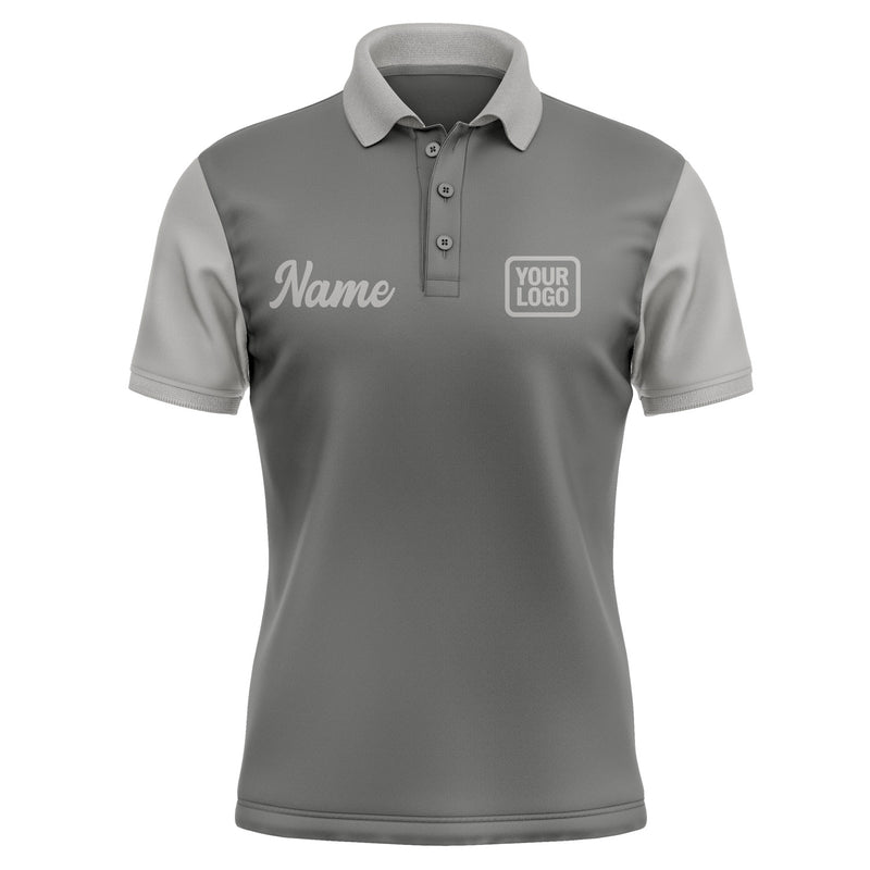 Custom Dark Grey Gray Short-Sleeve Polo Shirt PO200404B104