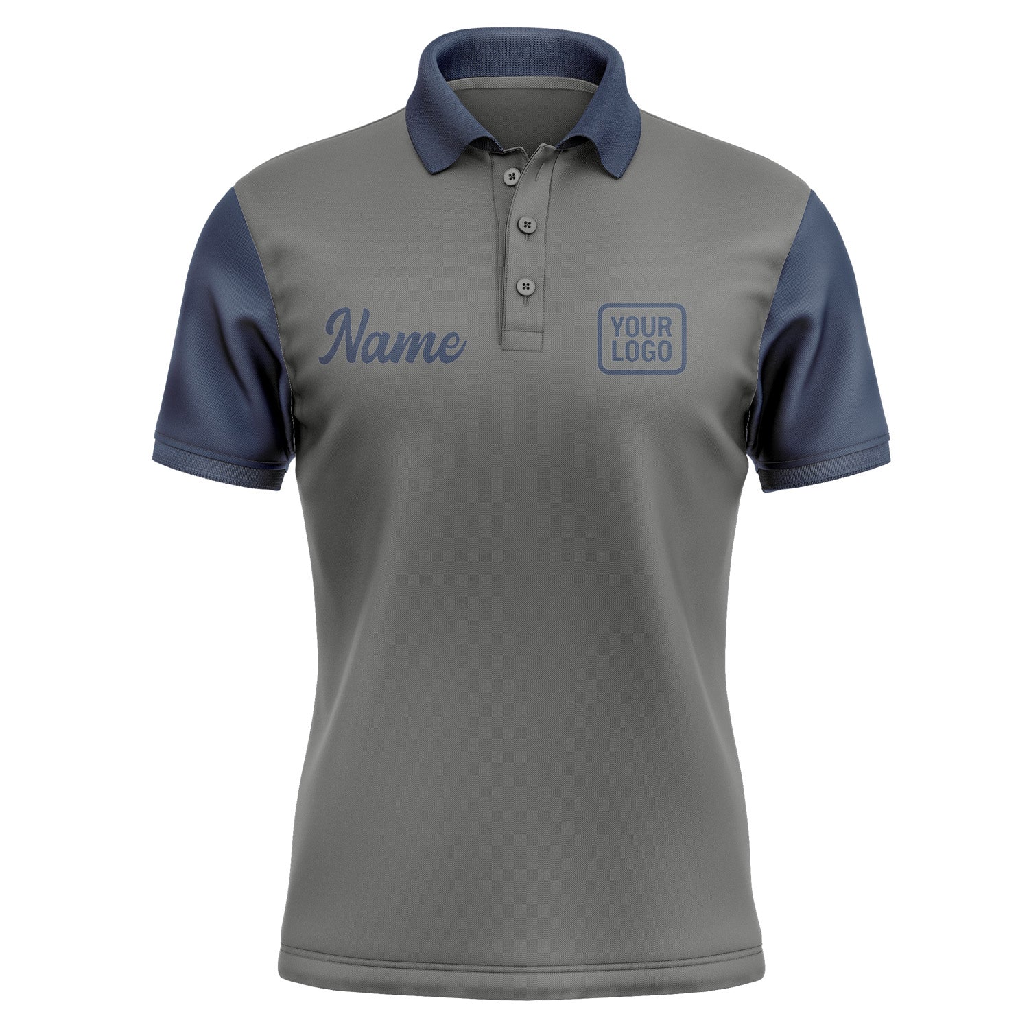 Custom Dark Grey Blue Short-Sleeve Polo Shirt PO201010B110