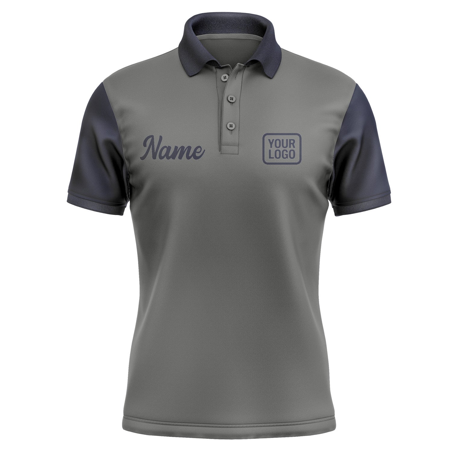 Custom Dark Grey Navy Short-Sleeve Polo Shirt PO201111B111