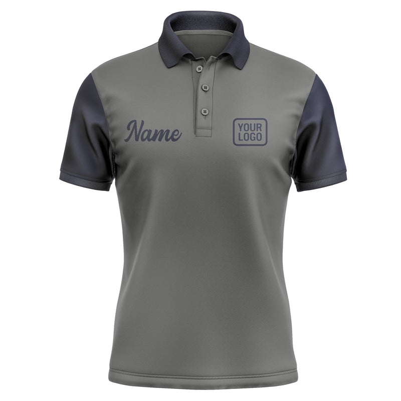 Custom Dark Grey Navy Short-Sleeve Polo Shirt PO201111B111
