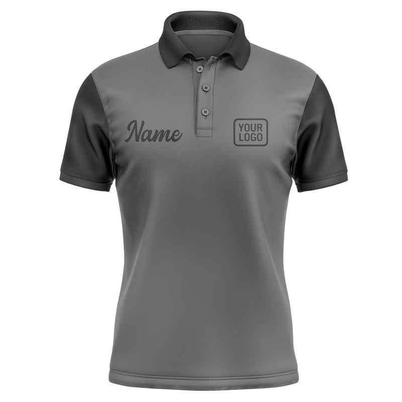 Custom Dark Grey Black Short-Sleeve Polo Shirt PO201717B117