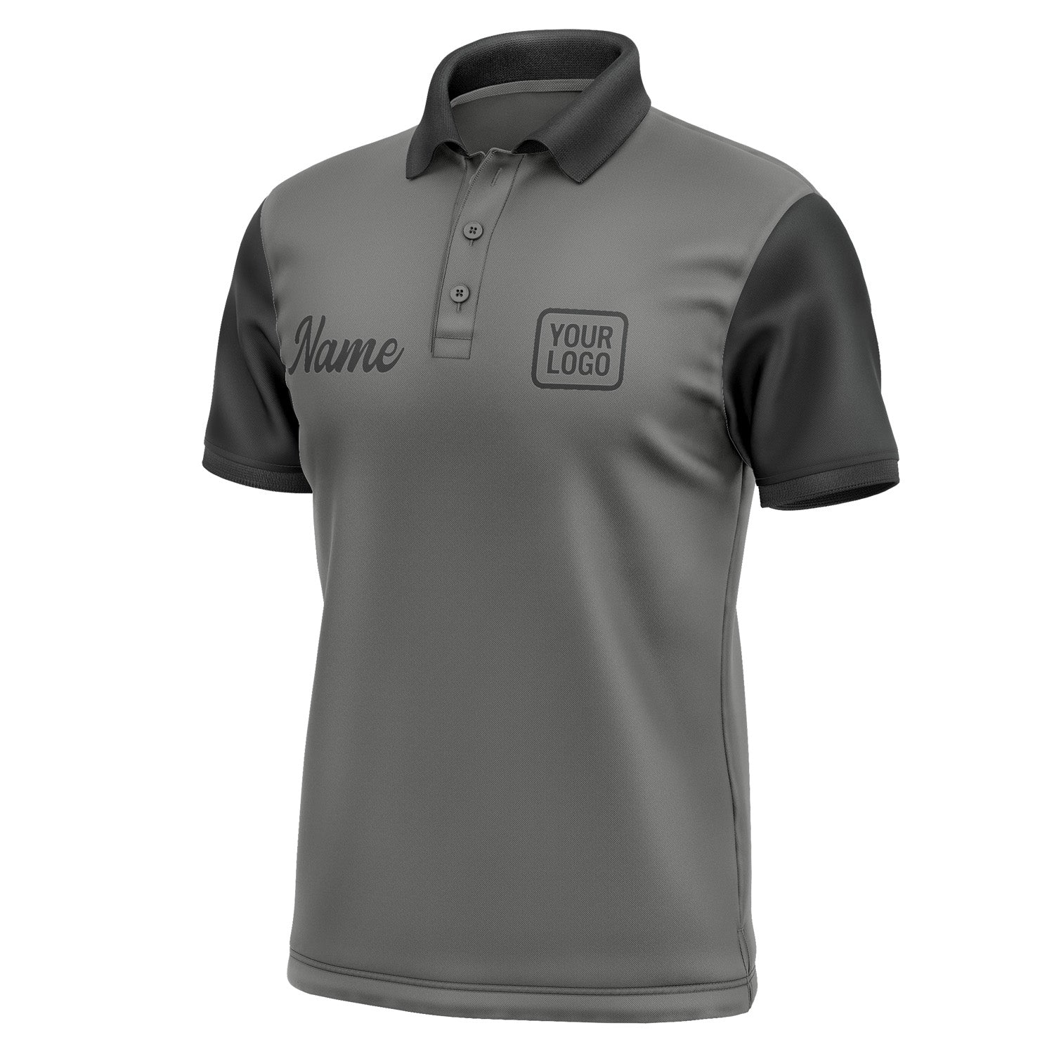 Custom Dark Grey Black Short-Sleeve Polo Shirt PO201717B117
