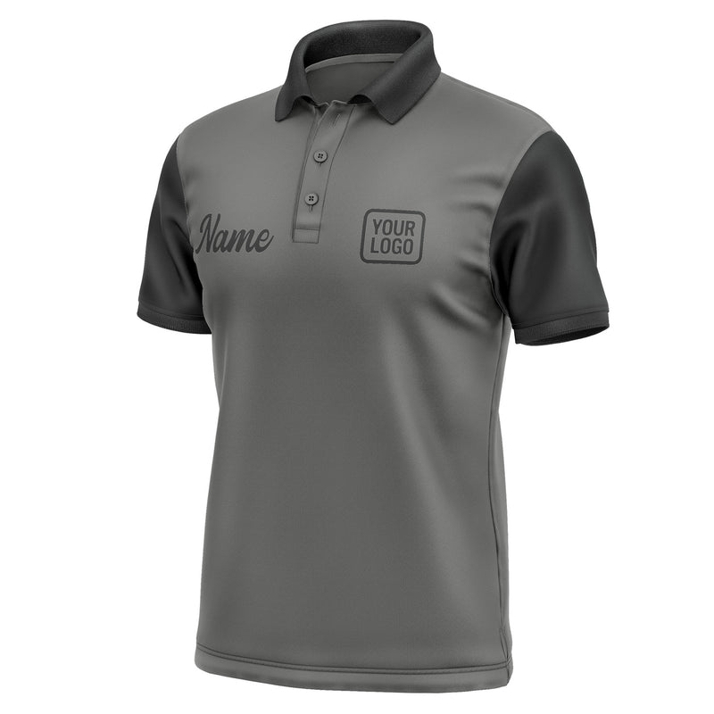 Custom Dark Grey Black Short-Sleeve Polo Shirt PO201717B117