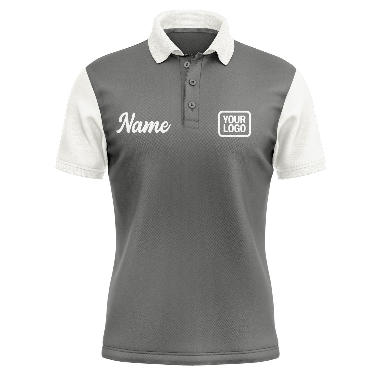 Custom Dark Grey White Short-Sleeve Polo Shirt PO201818B118