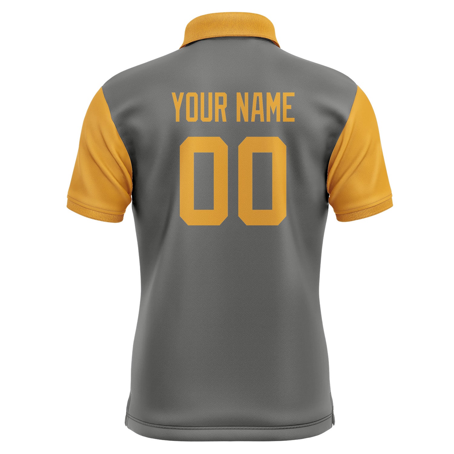 Custom Dark Grey Yellow Short-Sleeve Polo Shirt PO201919B119