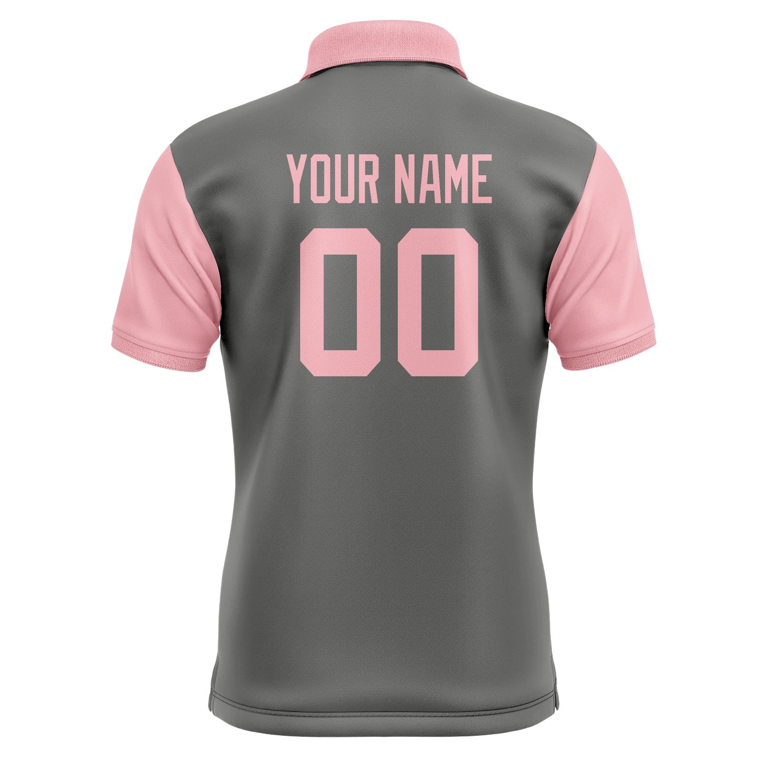 Custom Dark Grey Light Pink Short-Sleeve Polo Shirt PO202121B121