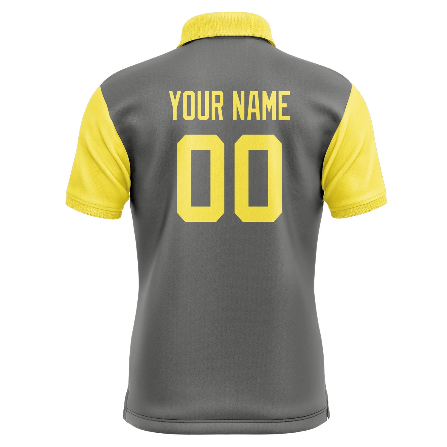 Custom Dark Grey Light Yellow Short-Sleeve Polo Shirt PO202626B126