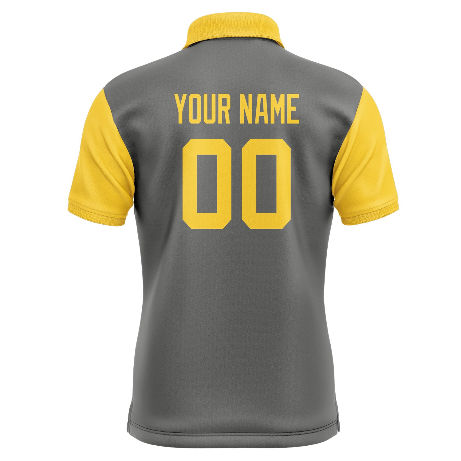 Custom Dark Grey Gold Short-Sleeve Polo Shirt PO203030B130