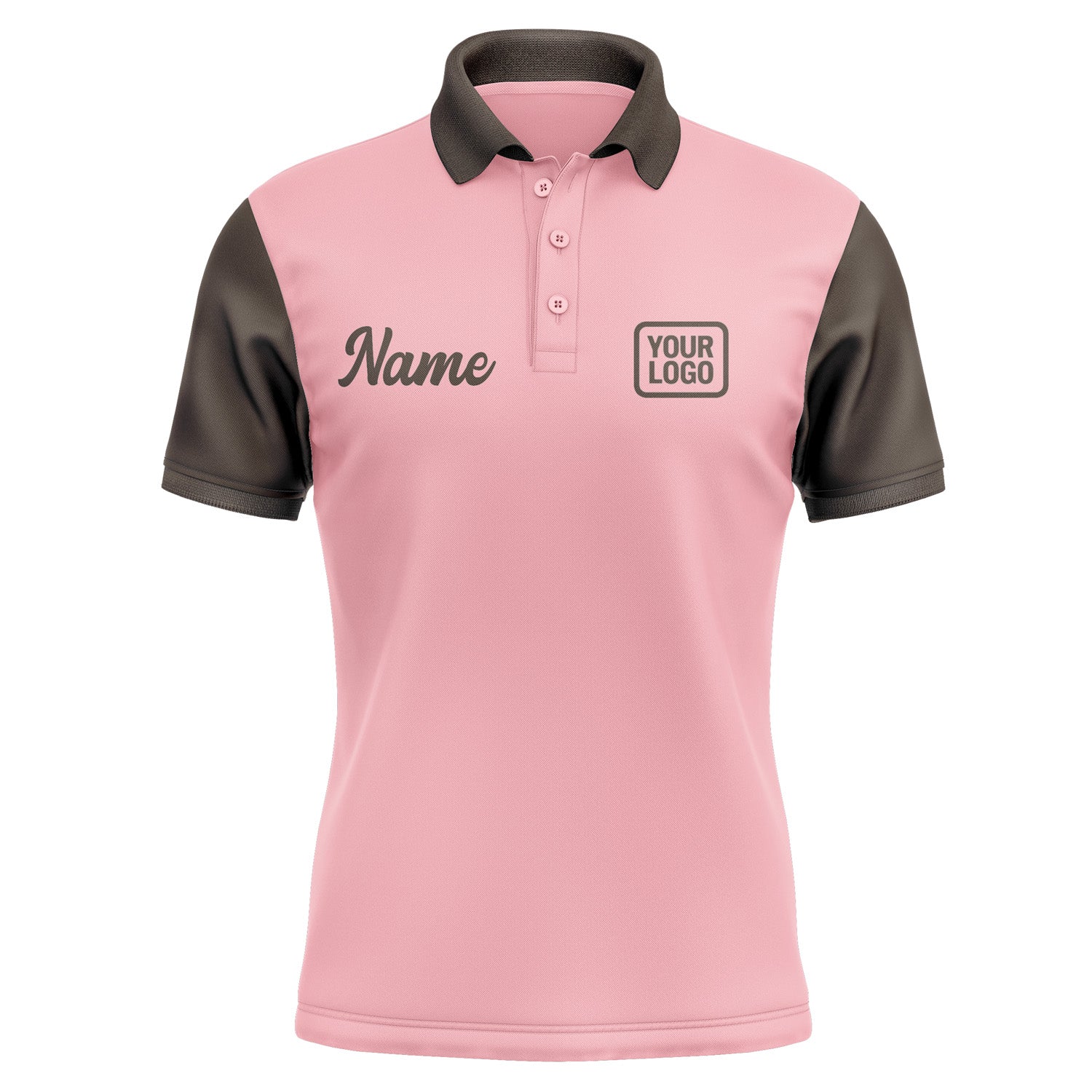 Custom Light Pink Brown Short-Sleeve Polo Shirt PO210101B101