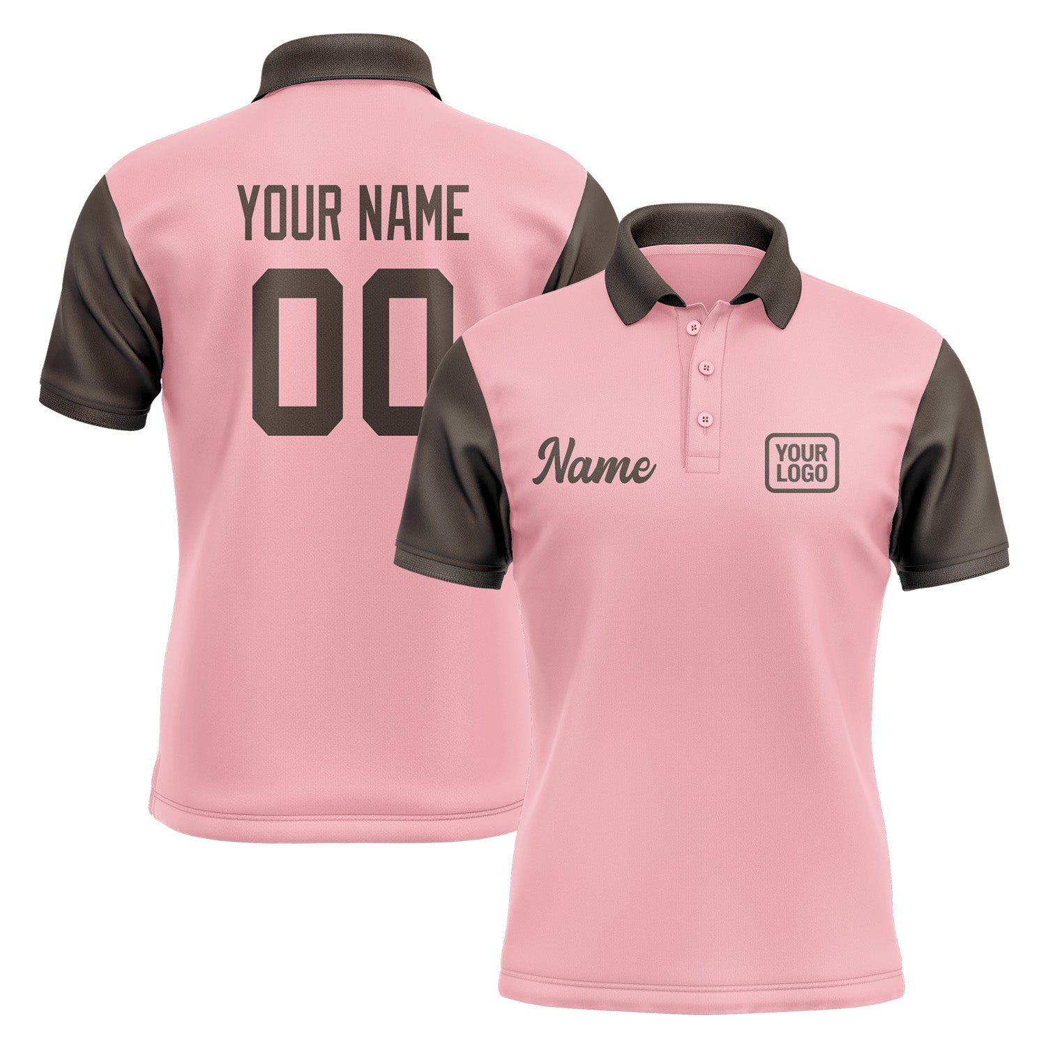 Custom Light Pink Brown Short-Sleeve Polo Shirt PO210101B101