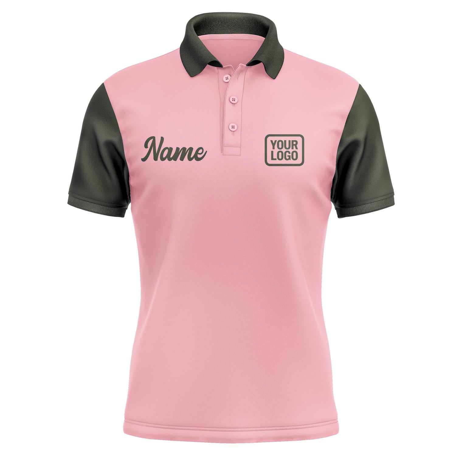 Custom Light Pink Olive Short-Sleeve Polo Shirt PO210202B102