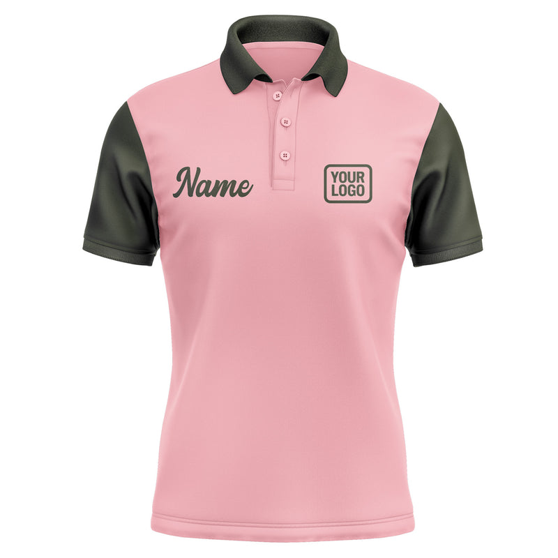 Custom Light Pink Olive Short-Sleeve Polo Shirt PO210202B102