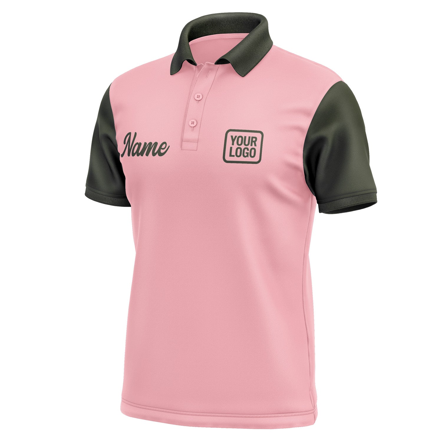 Custom Light Pink Olive Short-Sleeve Polo Shirt PO210202B102