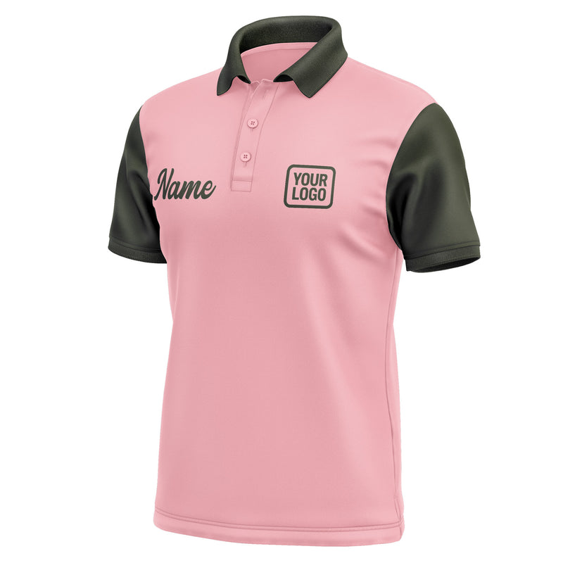Custom Light Pink Olive Short-Sleeve Polo Shirt PO210202B102