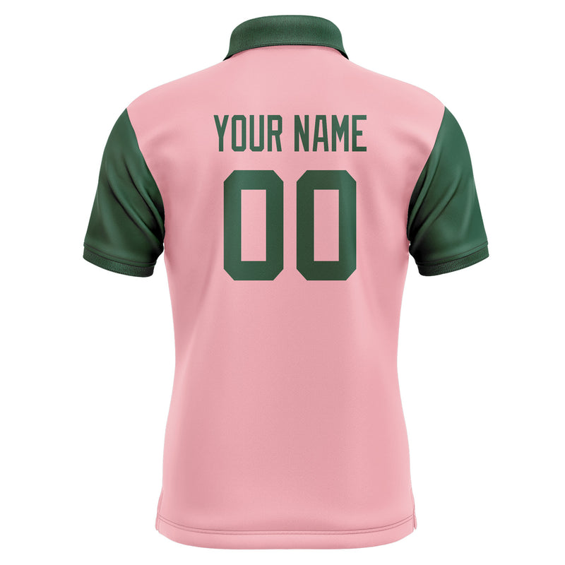 Custom Light Pink Green Short-Sleeve Polo Shirt PO210505B105
