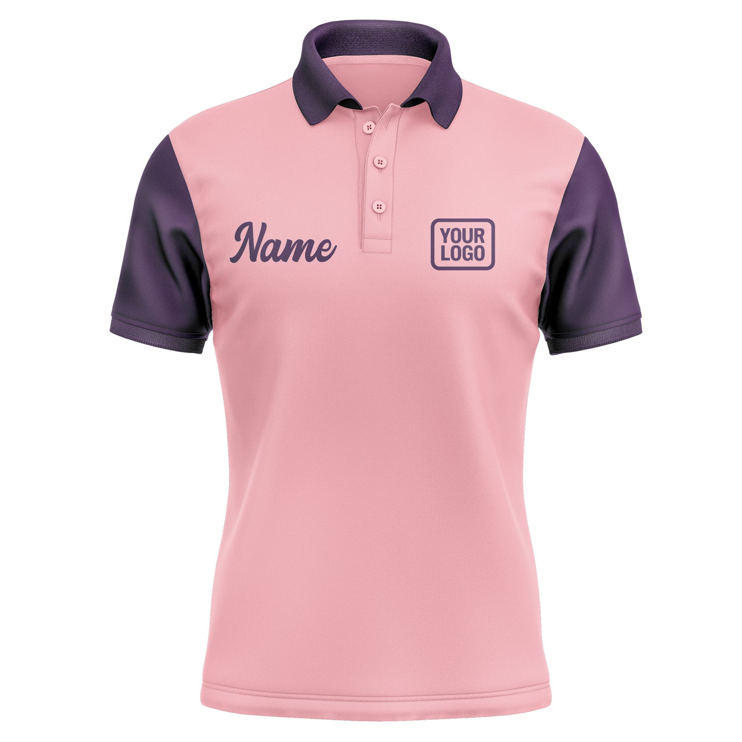 Custom Light Pink Purple Short-Sleeve Polo Shirt PO210707B107