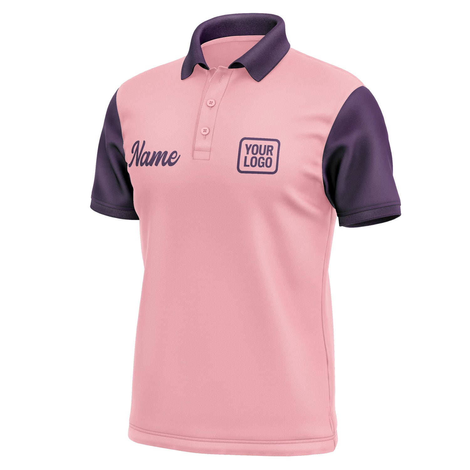Custom Light Pink Purple Short-Sleeve Polo Shirt PO210707B107