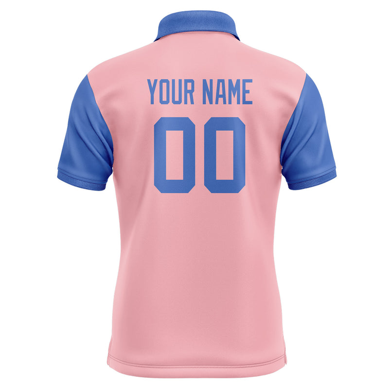 Custom Light Pink Sky Blue Short-Sleeve Polo Shirt PO210909B109