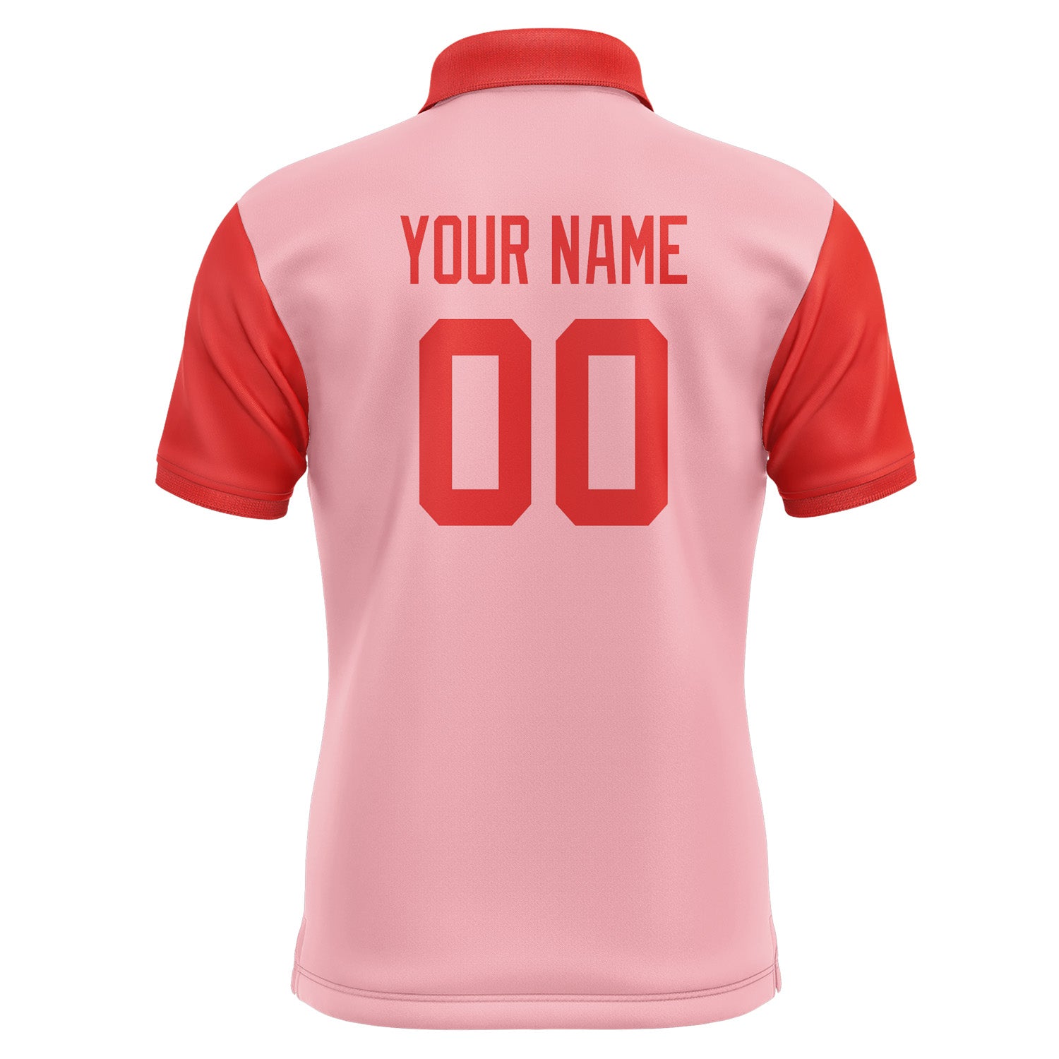 Custom Light Pink Orange Red Short-Sleeve Polo Shirt PO211212B112