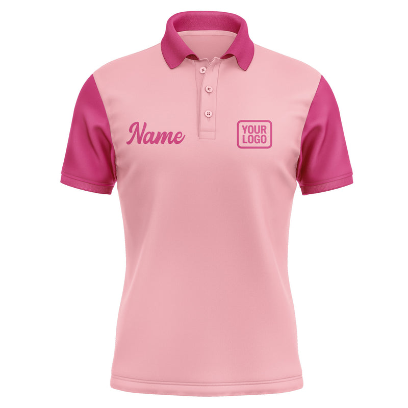 Custom Light Pink Pink Short-Sleeve Polo Shirt PO211313B113