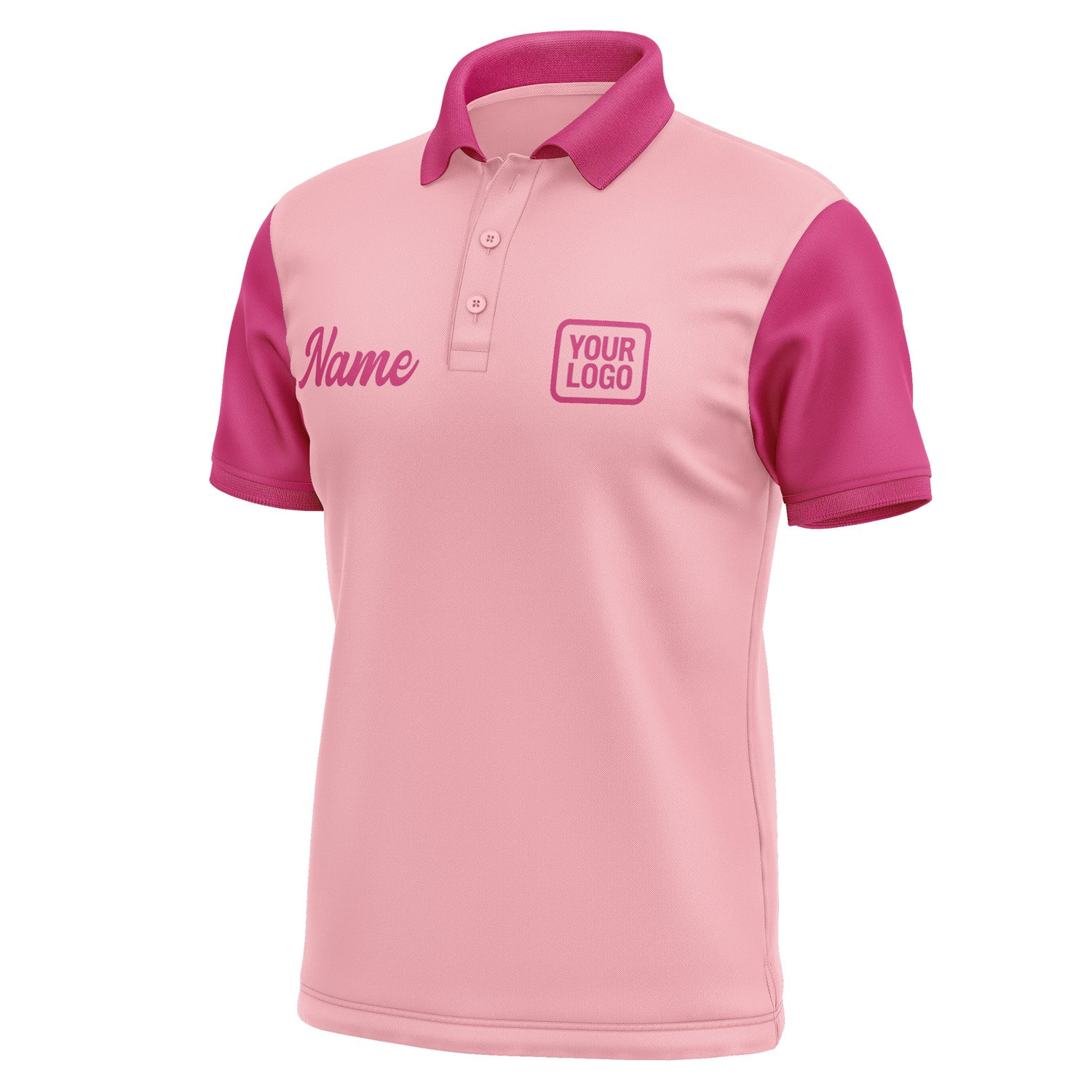 Custom Light Pink Pink Short-Sleeve Polo Shirt PO211313B113