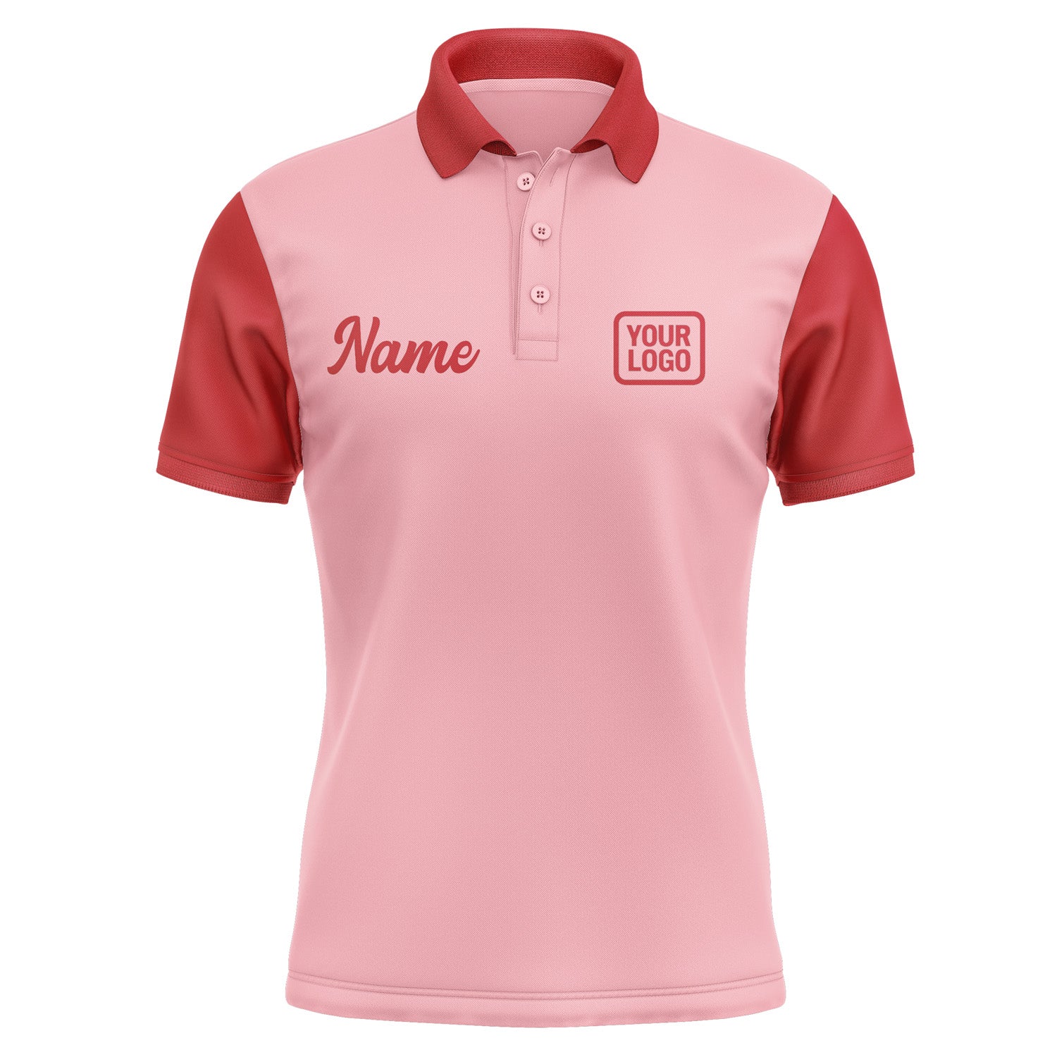 Custom Light Pink Red Short-Sleeve Polo Shirt PO211414B114