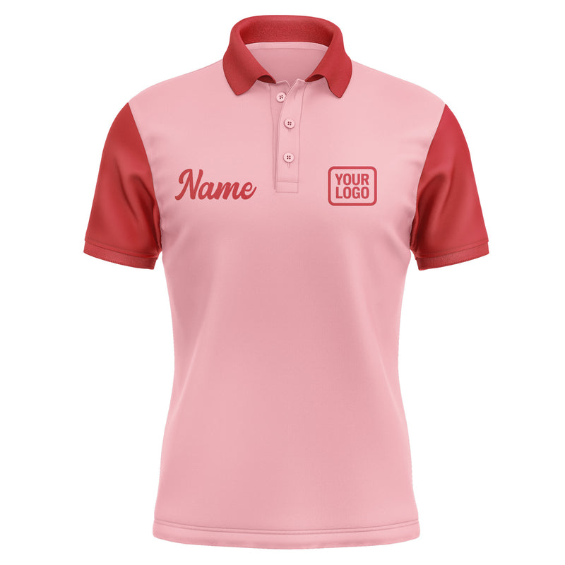 Custom Light Pink Red Short-Sleeve Polo Shirt PO211414B114