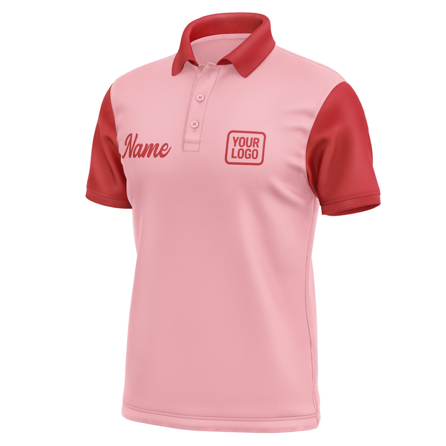 Custom Light Pink Red Short-Sleeve Polo Shirt PO211414B114