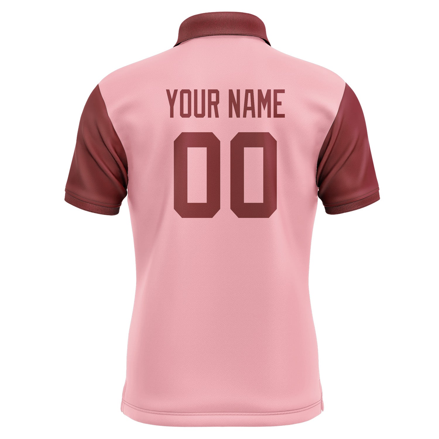 Custom Light Pink Crimson Red Short-Sleeve Polo Shirt PO211515B115