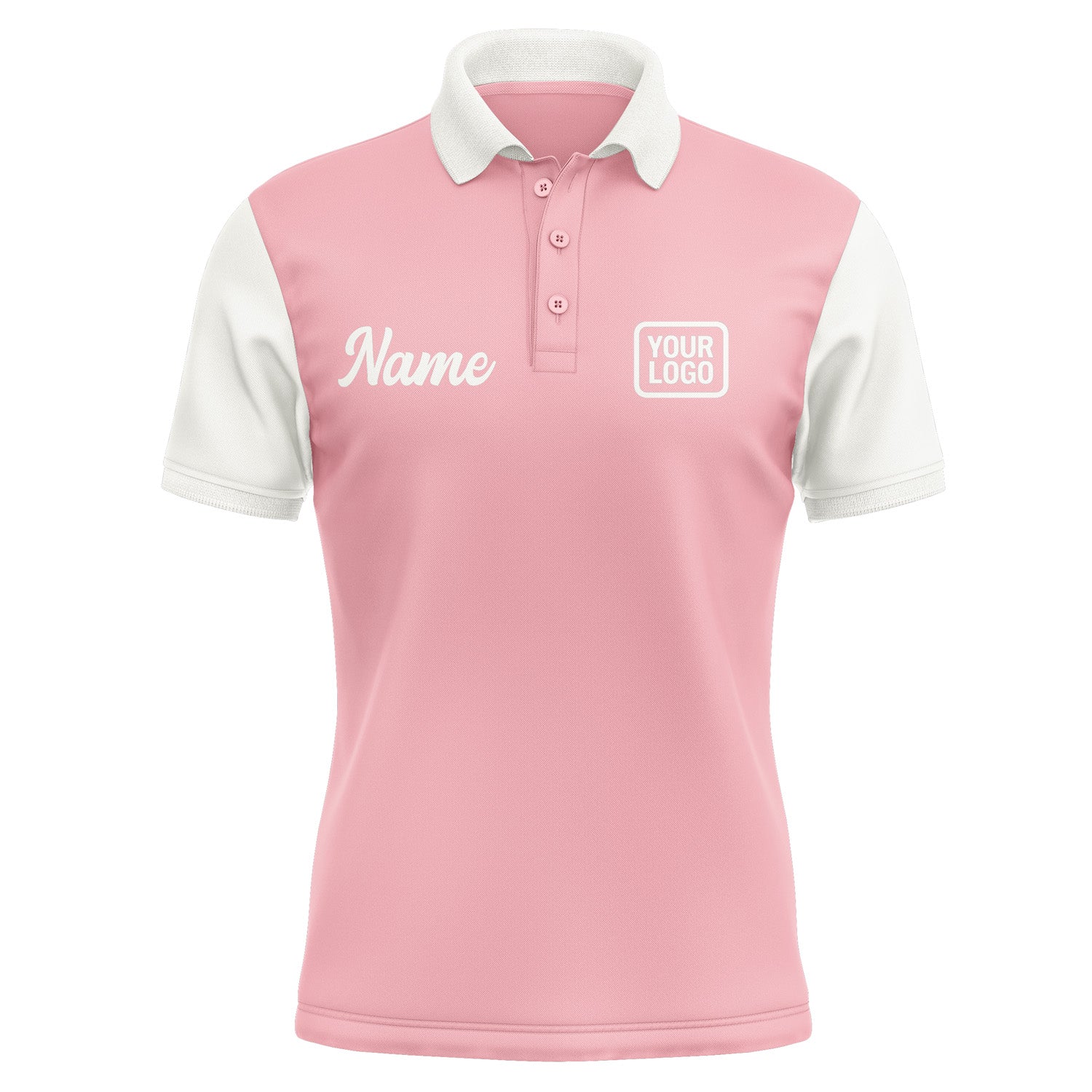 Custom Light Pink White Short-Sleeve Polo Shirt PO211818B118