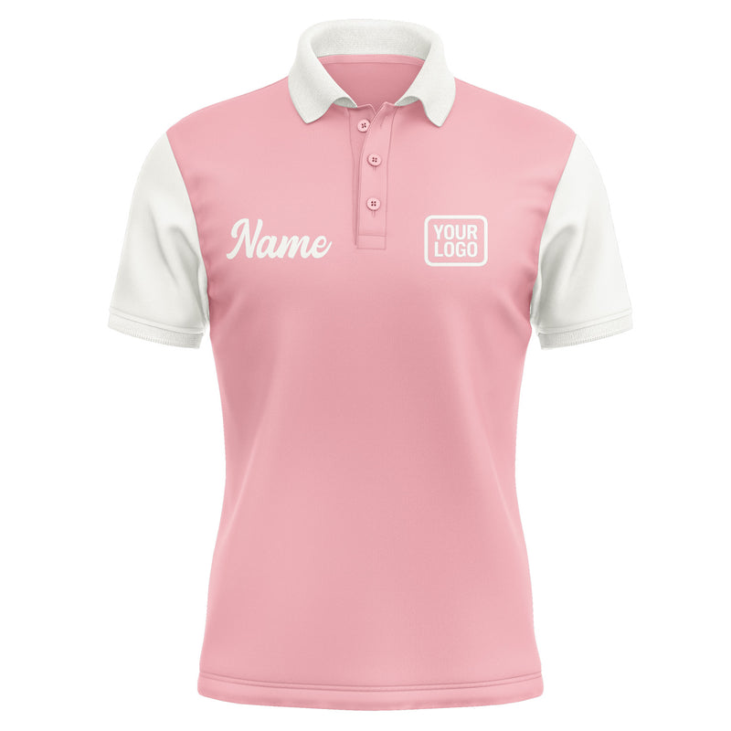 Custom Light Pink White Short-Sleeve Polo Shirt PO211818B118