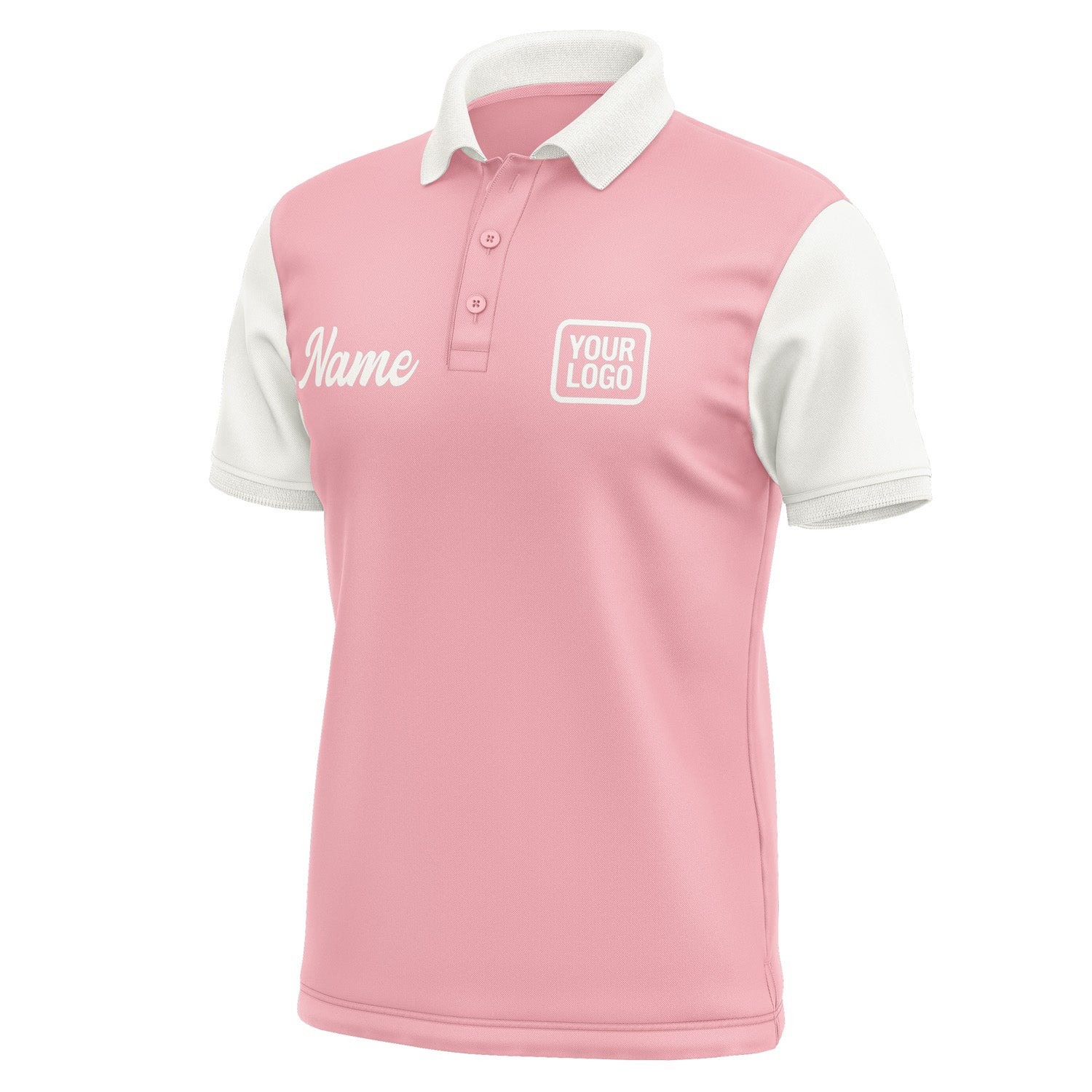 Custom Light Pink White Short-Sleeve Polo Shirt PO211818B118