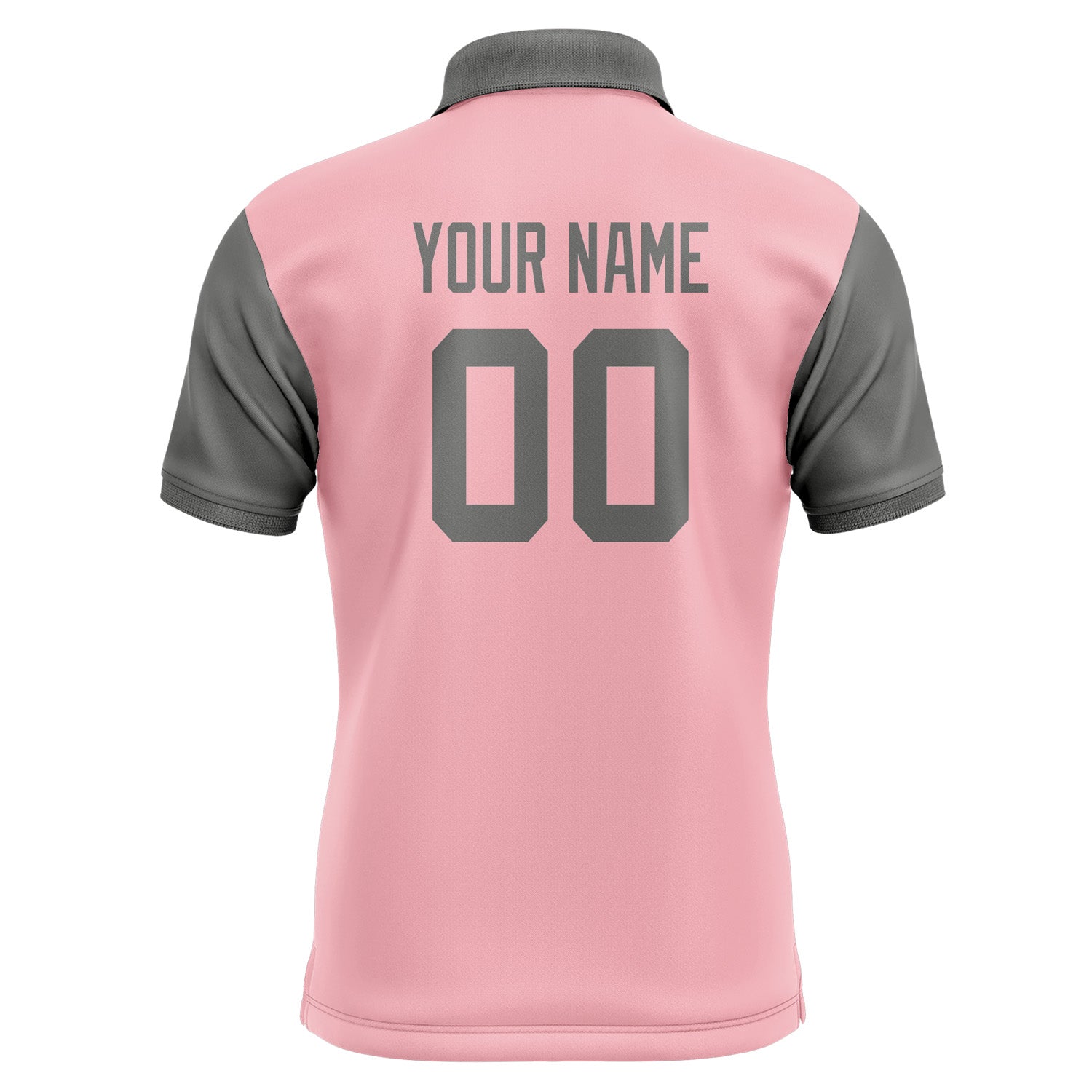 Custom Light Pink Dark Grey Short-Sleeve Polo Shirt PO212020B120
