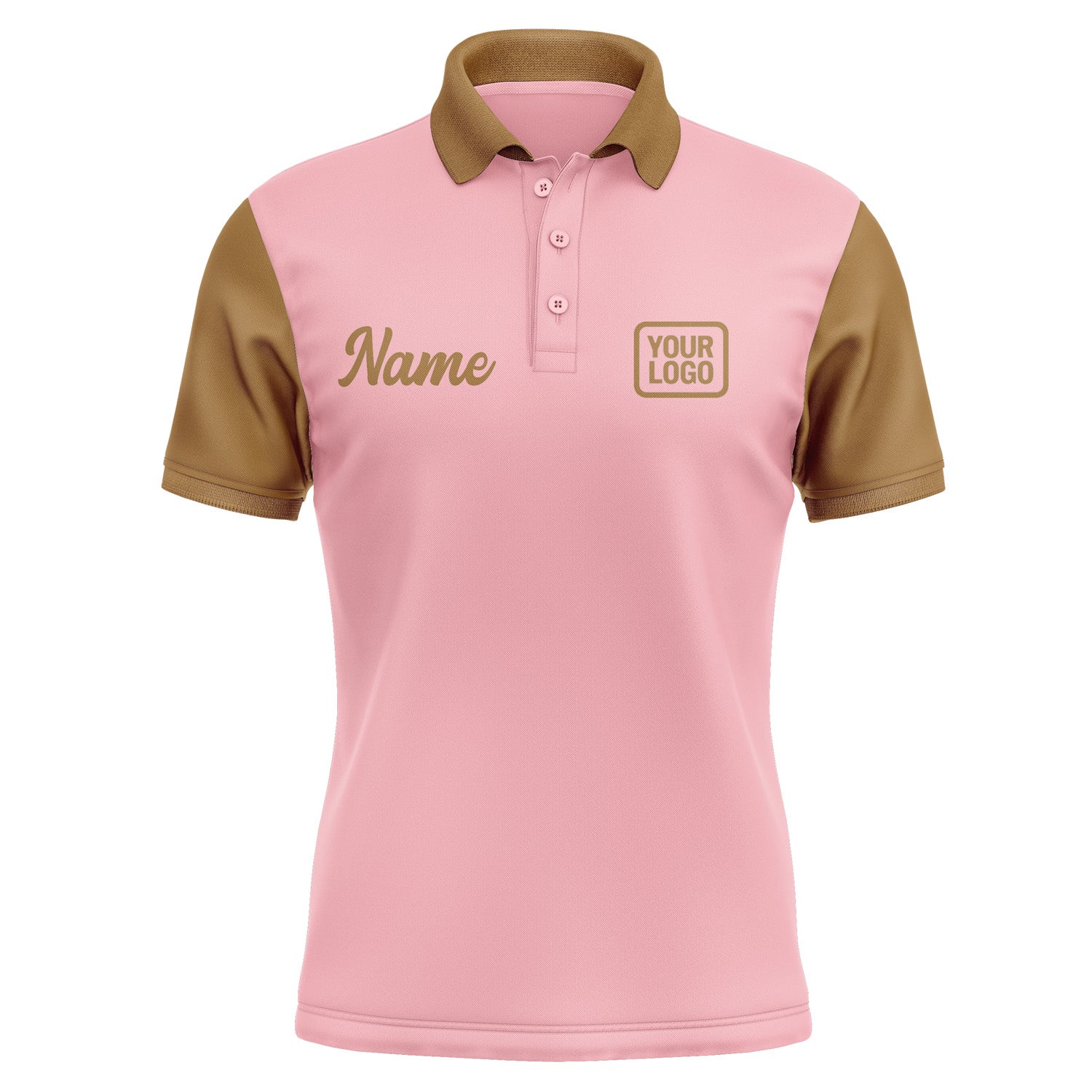 Custom Light Pink Khaki Short-Sleeve Polo Shirt PO212222B122