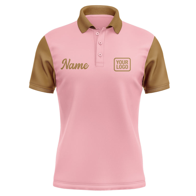 Custom Light Pink Khaki Short-Sleeve Polo Shirt PO212222B122