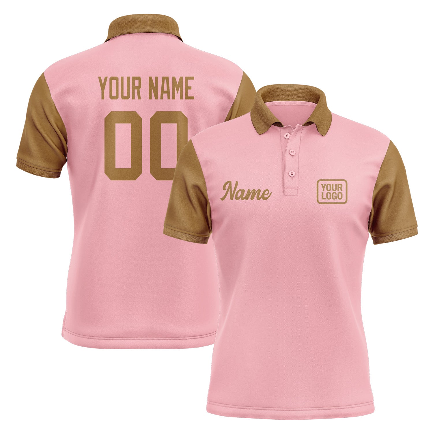 Custom Light Pink Khaki Short-Sleeve Polo Shirt PO212222B122