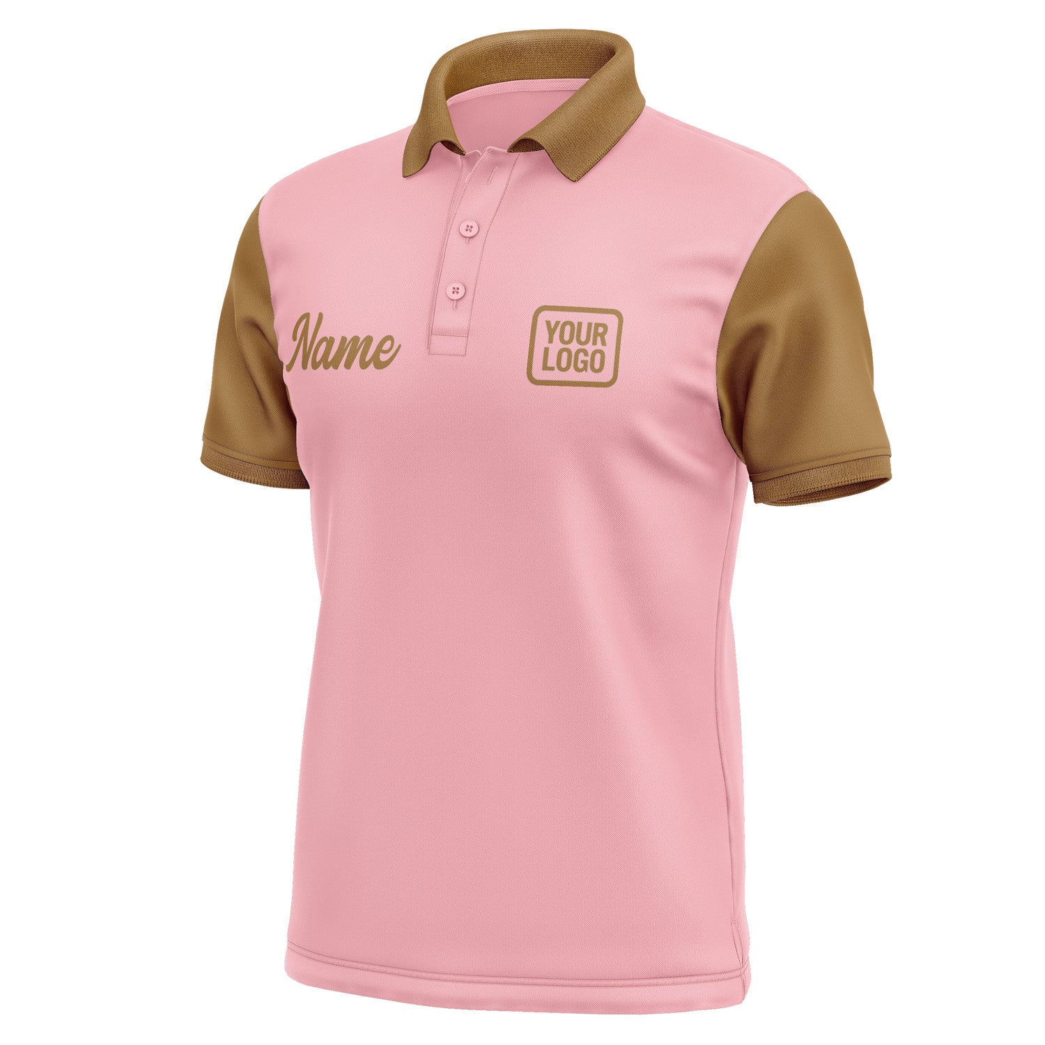 Custom Light Pink Khaki Short-Sleeve Polo Shirt PO212222B122