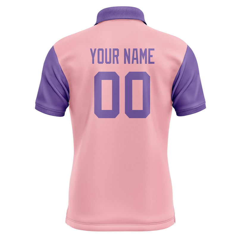 Custom Light Pink Light Purple Short-Sleeve Polo Shirt PO212323B123