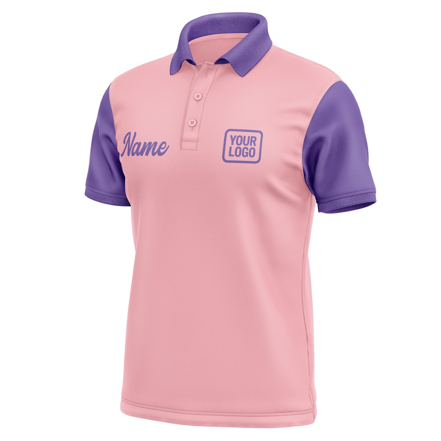 Custom Light Pink Light Purple Short-Sleeve Polo Shirt PO212323B123