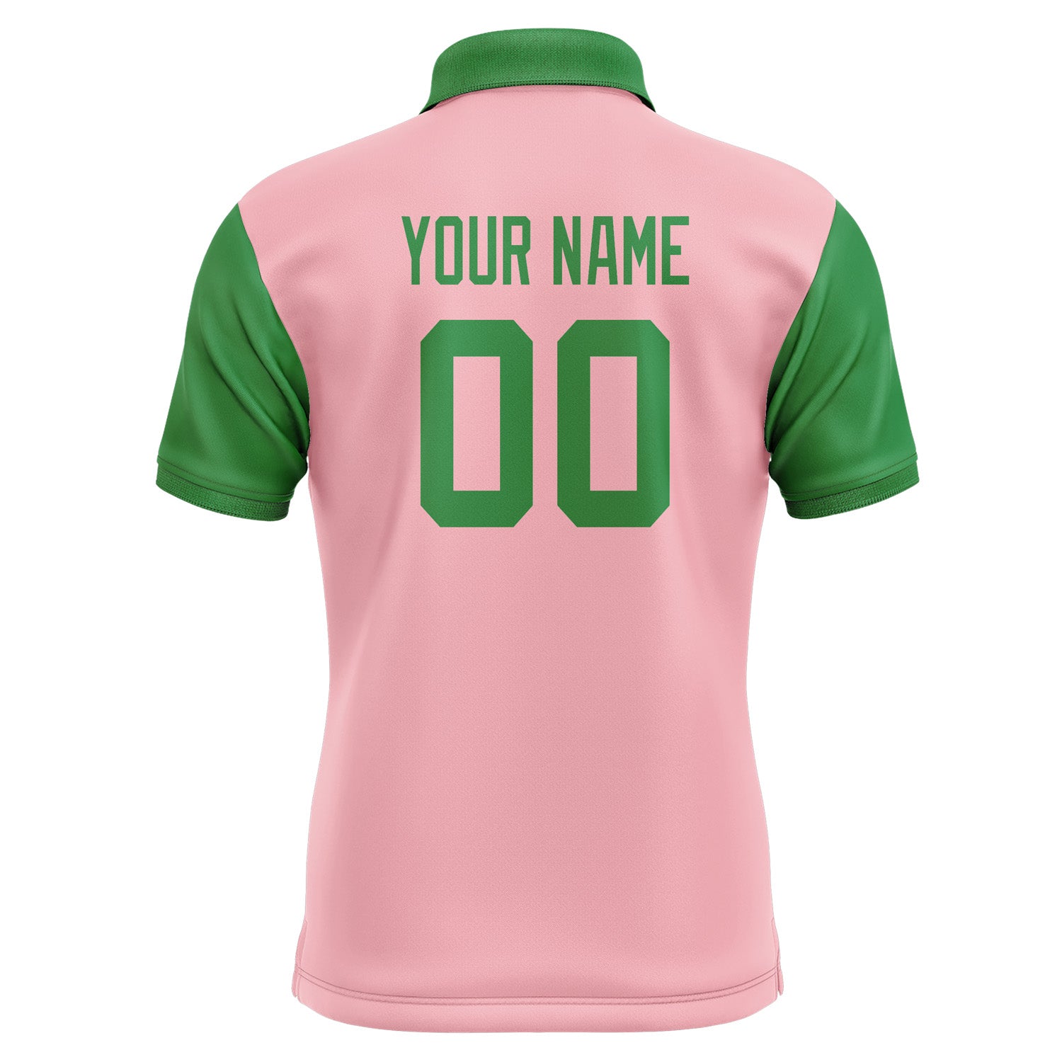 Custom Light Pink Emerald Green Short-Sleeve Polo Shirt PO212424B124