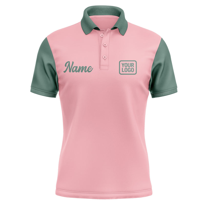 Custom Light Pink Blue Green Short-Sleeve Polo Shirt PO212727B127