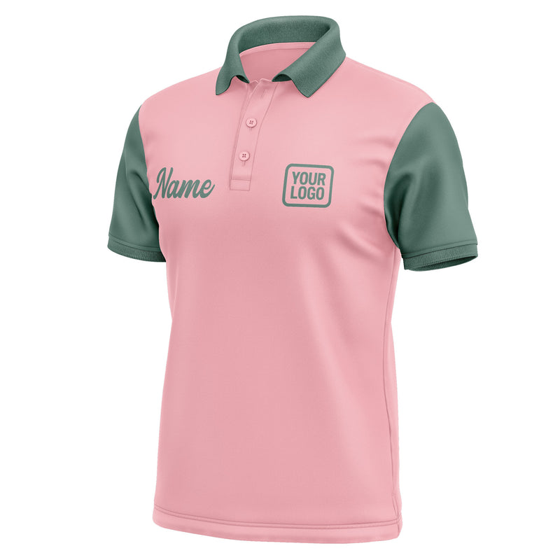 Custom Light Pink Blue Green Short-Sleeve Polo Shirt PO212727B127