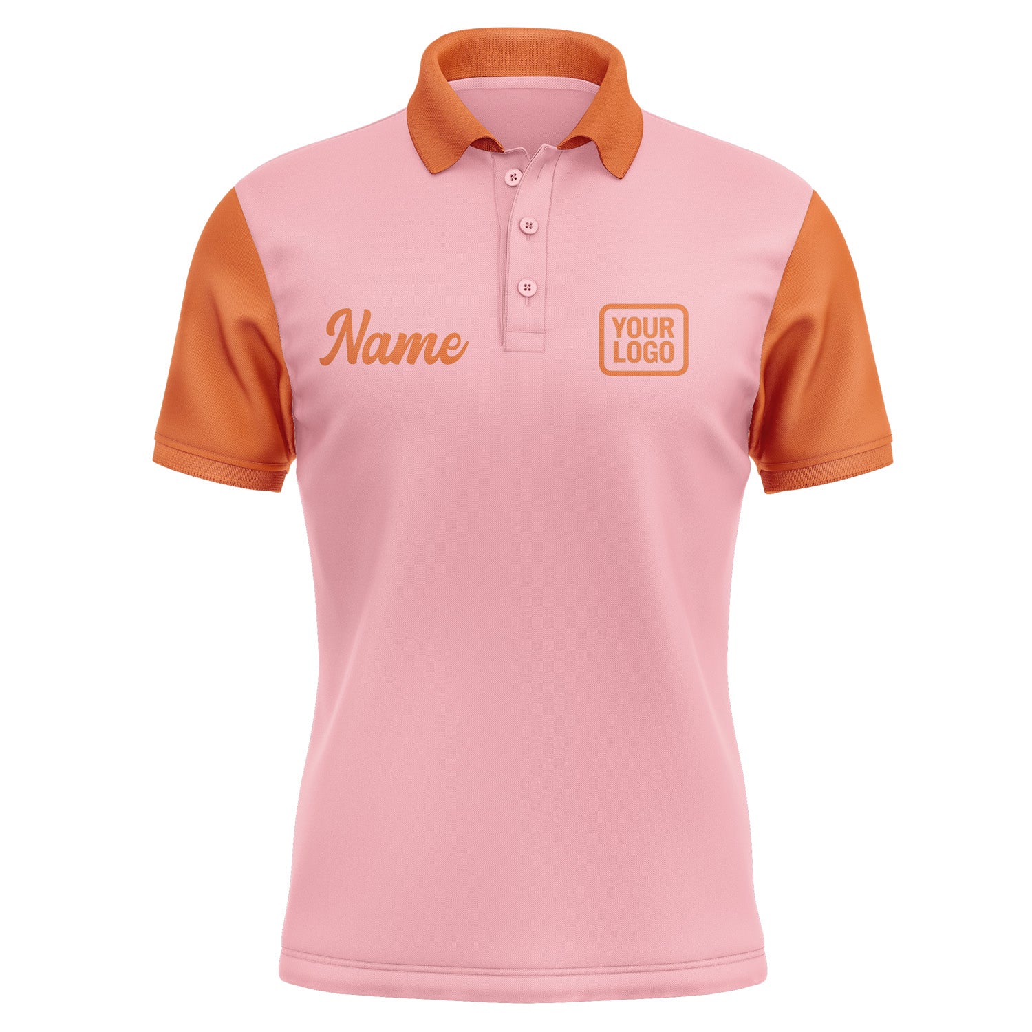 Custom Light Pink Orange Short-Sleeve Polo Shirt PO212828B128